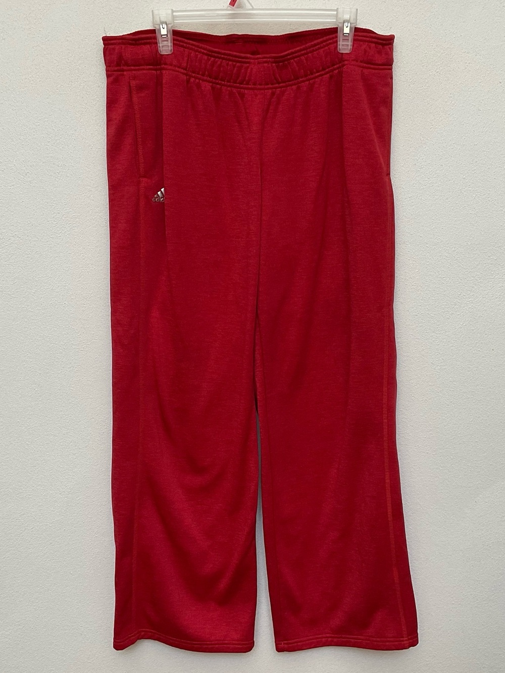 Adidas Climawarm Red Warm Lined Sweatpants Size XL Elastic Waist